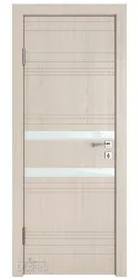 Дверь межкомнатная DO-515 Ясень капучино/стекло Белое