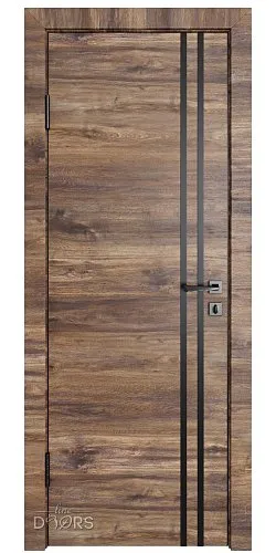 Дверь межкомнатная DG-518 Лофт темный/молдинги черные