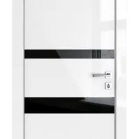 ШИ дверь DO-612 Белый глянец/стекло Черное