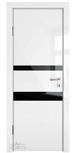 ШИ дверь DO-612 Белый глянец/стекло Черное
