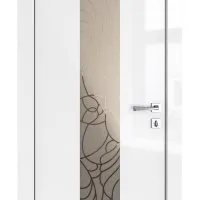 Дверь межкомнатная DO-510 Белый глянец/вставка Веста