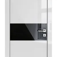 Дверь межкомнатная DO-501 Серый глянец/стекло Черное