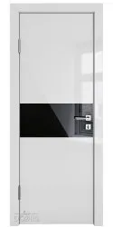 Дверь межкомнатная DO-501 Серый глянец/стекло Черное