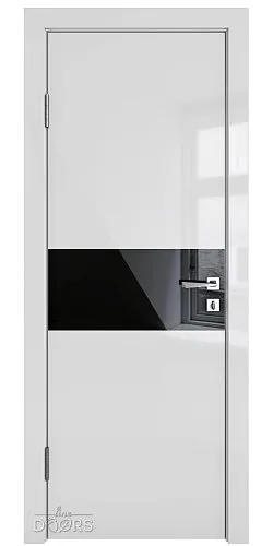 Дверь межкомнатная DO-501 Серый глянец/стекло Черное