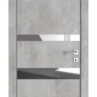 ШИ дверь DO-612 Бетон светлый/Зеркало