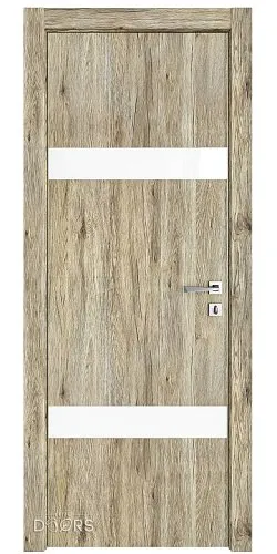 ШИ дверь DO-602 Рустик натуральный/стекло Белое