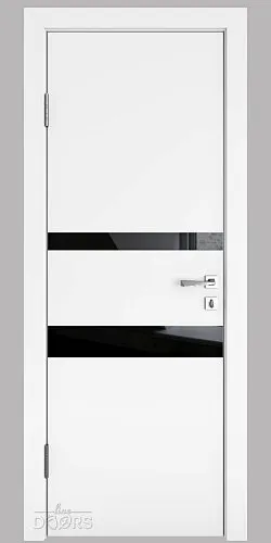 Дверь межкомнатная DO-512 Белый бархат/стекло Черное
