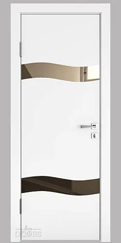 ШИ дверь DO-603 Белый бархат/зеркало Бронза