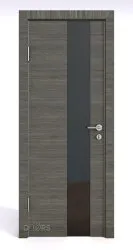 ШИ дверь DO-604 Ольха темная/стекло Черное