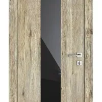 ШИ дверь DO-610 Рустик натуральный/стекло Черное