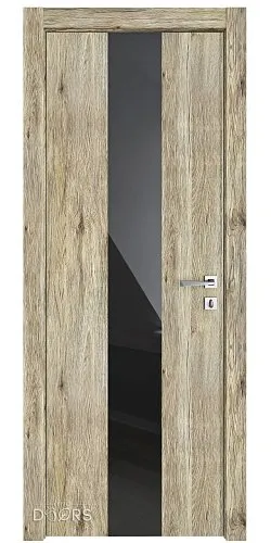 ШИ дверь DO-610 Рустик натуральный/стекло Черное