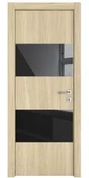 Дверь межкомнатная DO-508 Дуб светлый/стекло Черное