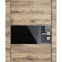 ШИ дверь DO-601 Лофт светлый/стекло Черное