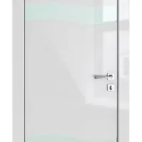 Дверь межкомнатная DO-502 Серый глянец/стекло Белое