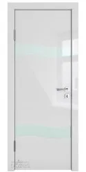 Дверь межкомнатная DO-502 Серый глянец/стекло Белое