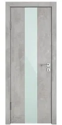 Дверь межкомнатная DO-510 Бетон светлый/стекло Белое