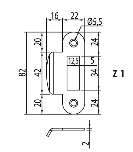 Защелка бесшумная под цилиндр 1885P SN