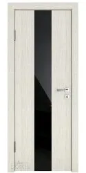 ШИ дверь DO-610 Белая лиственница/стекло Черное