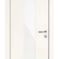 ШИ дверь DO-610 Сливки/стекло Белое