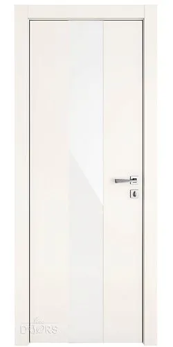 ШИ дверь DO-610 Сливки/стекло Белое