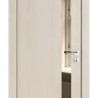 Дверь межкомнатная DO-507 Ясень капучино/зеркало Бронза