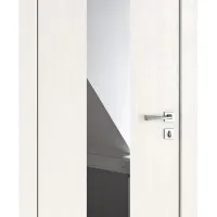 Дверь межкомнатная DO-510 Белый ясень/Зеркало