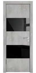 ШИ дверь DO-608 Бетон светлый/стекло Черное