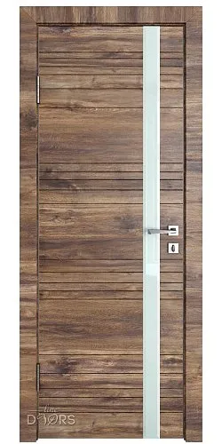 Дверь межкомнатная DO-514 Лофт темный/стекло Белое