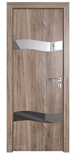 Дверь межкомнатная DO-503 Орех седой светлый/Зеркало