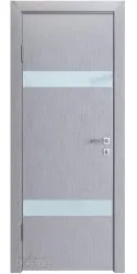 Дверь межкомнатная DO-502 Металлик/стекло Белое