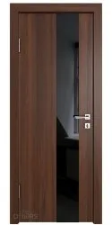 ШИ дверь DO-604 Орех тисненый/стекло Черное
