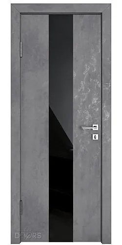 ШИ дверь DO-610 Бетон темный/стекло Черное