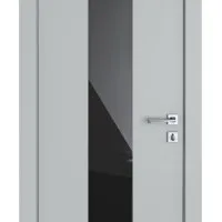 Дверь межкомнатная DO-510 Силк маус/стекло Черное