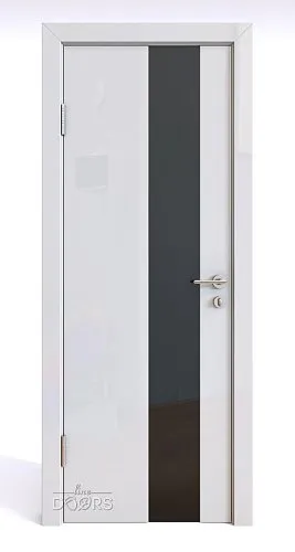 Дверь межкомнатная DO-504 Белый глянец/стекло Черное