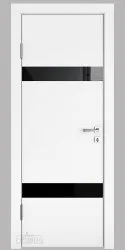 Дверь межкомнатная DO-502 Белый бархат/стекло Черное
