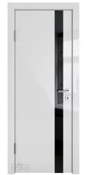 Дверь межкомнатная DO-507 Серый глянец/стекло Черное
