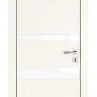ШИ дверь DO-612 Сливки/стекло Белое