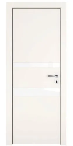 ШИ дверь DO-612 Сливки/стекло Белое