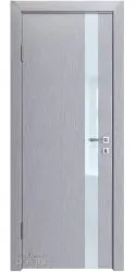 Дверь межкомнатная DO-507 Металлик/стекло Белое