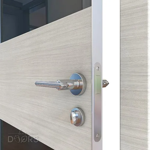 ШИ дверь DO-608 Ива светлая/стекло Черное