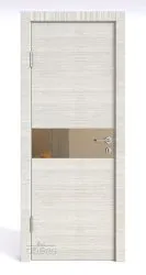 Дверь межкомнатная DO-509 Ива светлая/зеркало Бронза