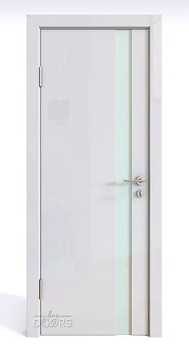 Дверь межкомнатная DO-507 Белый глянец/стекло Белое