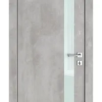 ШИ дверь DO-607 Бетон светлый/стекло Белое
