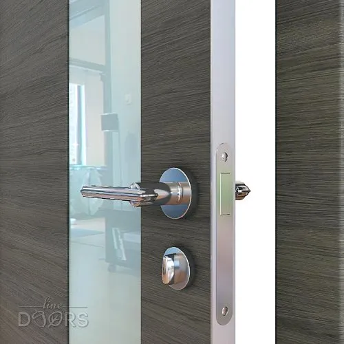 ШИ дверь DO-604 Ольха темная/стекло Белое