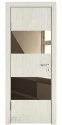 Дверь межкомнатная DO-508 Белая лиственница/зеркало Бронза