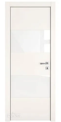 ШИ дверь DO-608 Сливки/стекло Белое