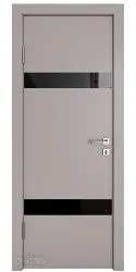 ШИ дверь DO-602 Серый бархат/стекло Черное
