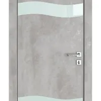 ШИ дверь DO-603 Бетон светлый/стекло Белое