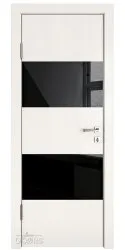 ШИ дверь DO-608 Белый ясень/стекло Черное
