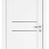 Дверь межкомнатная DG-M-7 Белый бархат/молдинги черные